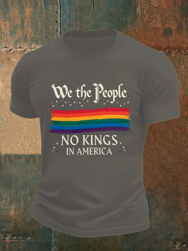 🔥Buy 3 Get 15% Off🔥Men's  We the People NO KINGS IN AMERICA  print  T-Shirt
