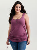 Supersoft Drawstring Ruched Scoop Neckline Tank Top