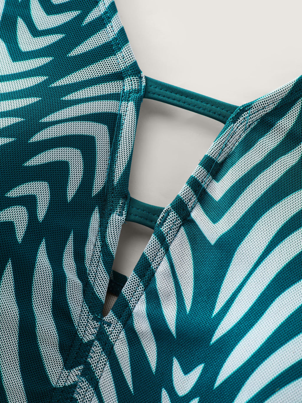 Chevron Print Flowy V-Neck Pocket Swim Dress