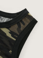 Stretchy Camouflage Print Tank Top