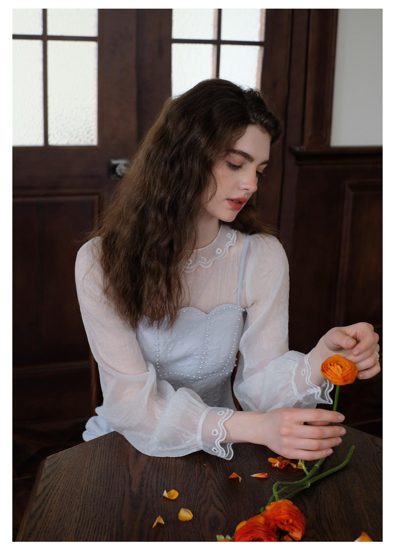 Sheer Chiffon Bottom Top + Mermaid Slip Dress