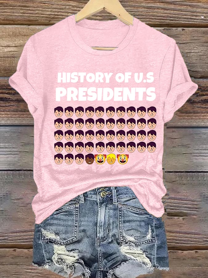 🔥Buy 3 Get 15% Off🔥Women's  History Of US Presidents Print T-Shirt