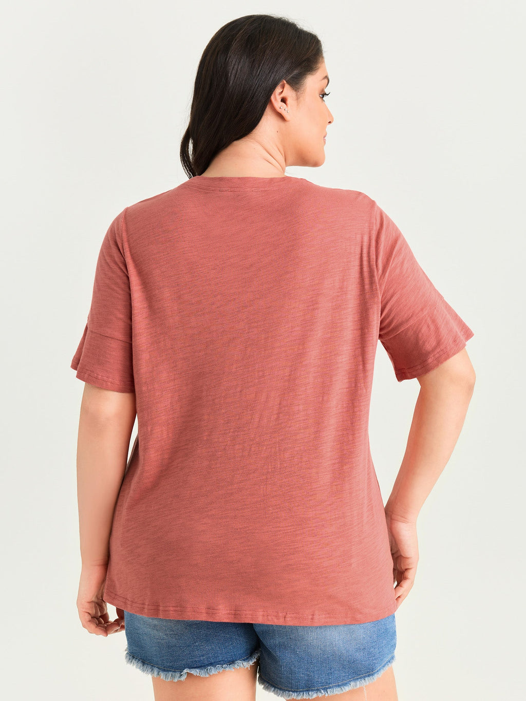 Cotton Floral Print Round Neck T-Shirt