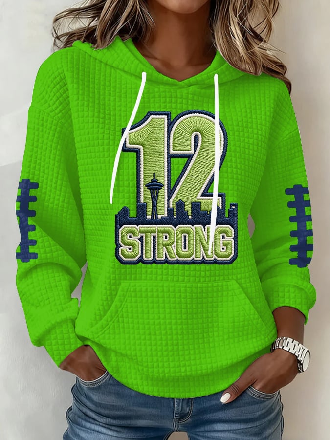 Women's Football Print Hoodie Sweatshirt