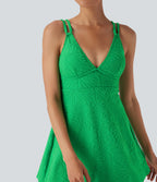 Cut Out 2-in-1 Mini Swim Dress