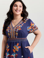 Supersoft Bright Floral Print Midi Dress