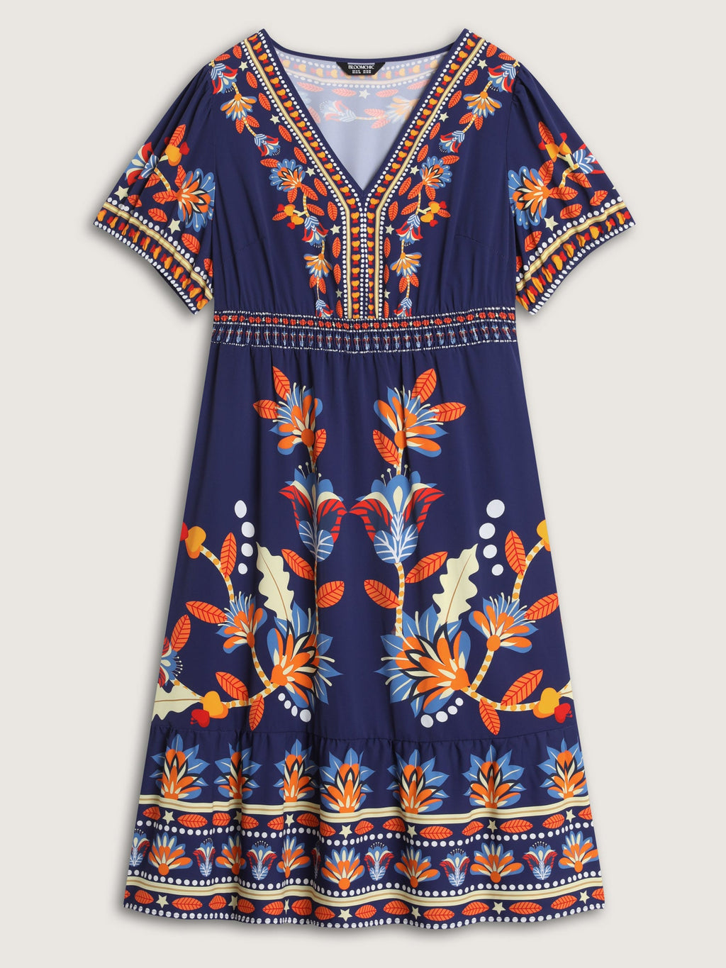 Supersoft Bright Floral Print Midi Dress