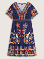 Supersoft Bright Floral Print Midi Dress