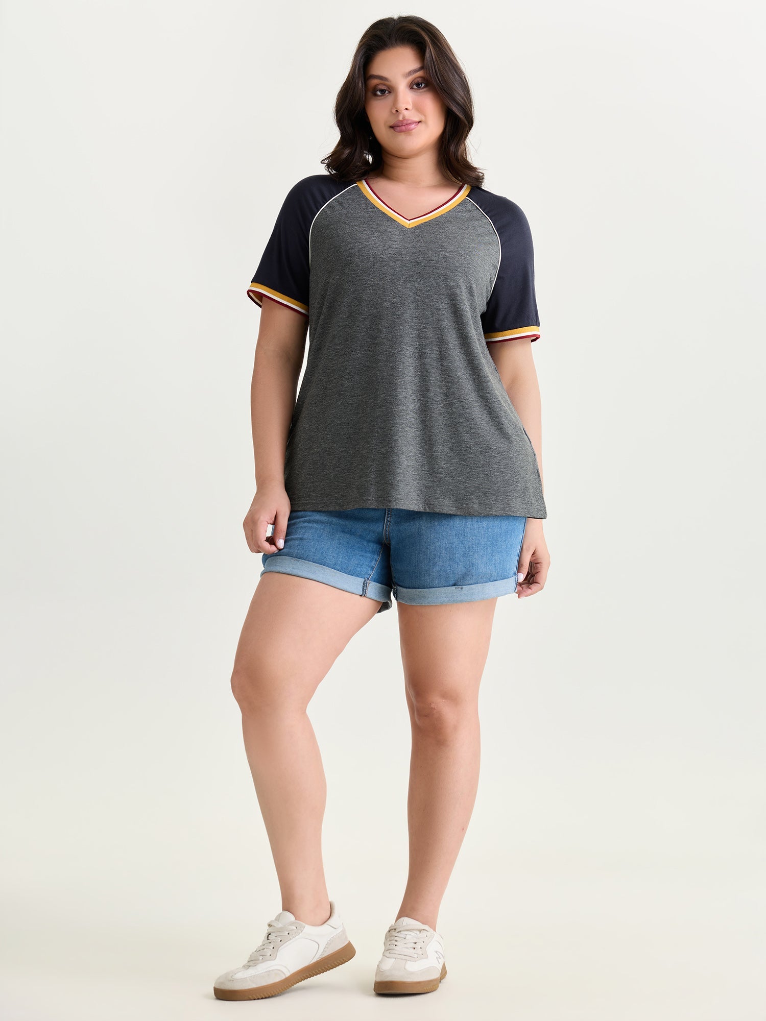 Supersoft Color Contrast Raglan Sleeve T-Shirt