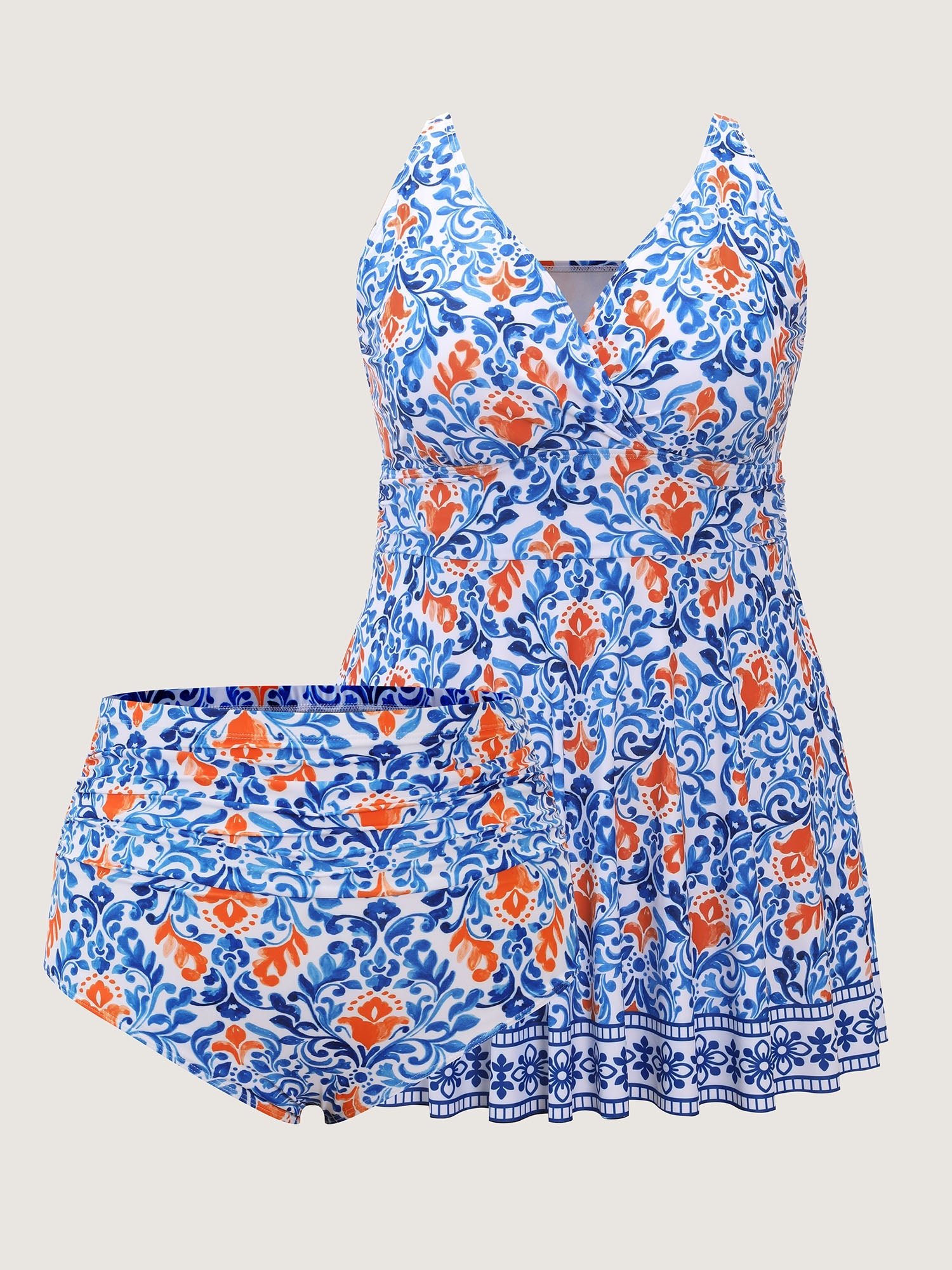Breezy Print Pocket Surplice Swim Dress