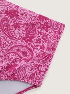 Paisley Print Twist Front Swim Dress