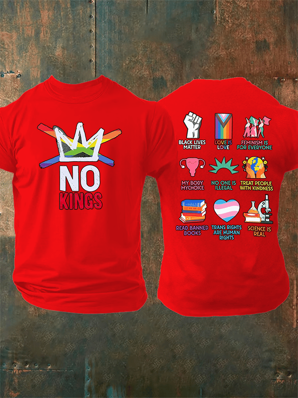🔥Buy 3 Get 15% Off🔥Men's  No Kings Print T-Shirt