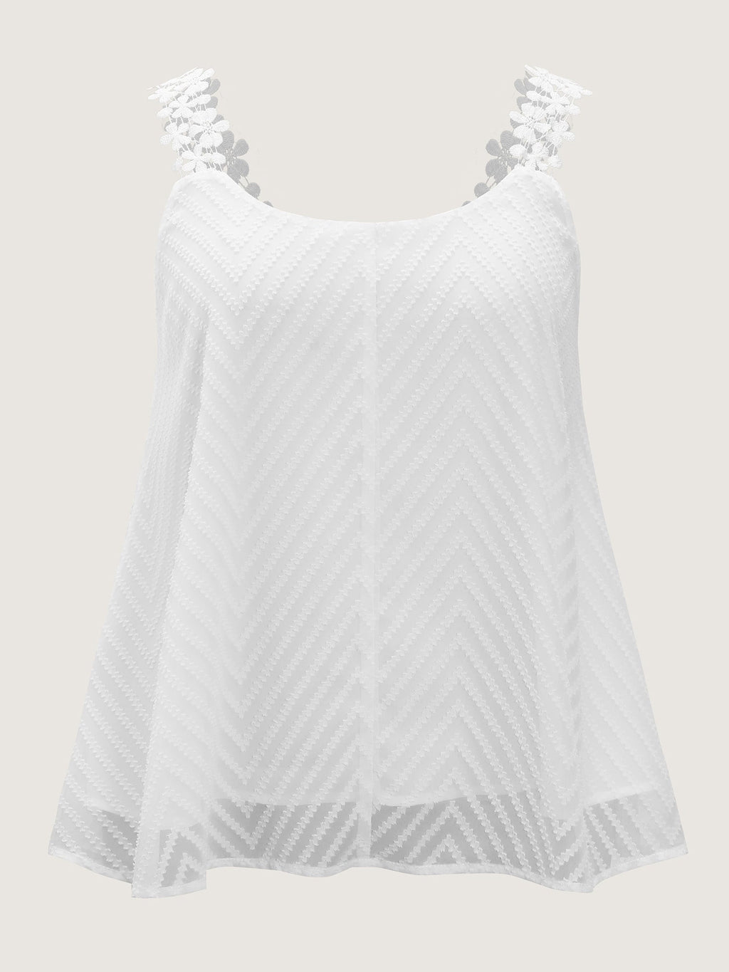 Lace Trim Flowy Tank Top