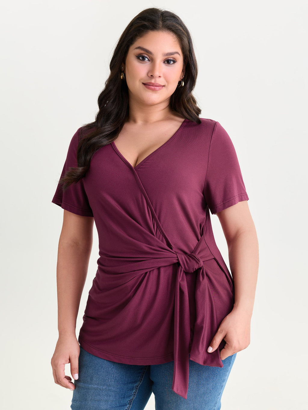 Supersoft Draped Side-Tie T-Shirt