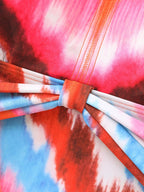 Gradient Tie-Dye Print Ruched One-Piece Swimsuit