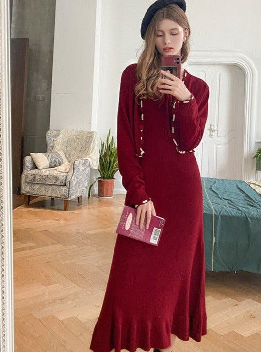 Retro Style Knitted Set