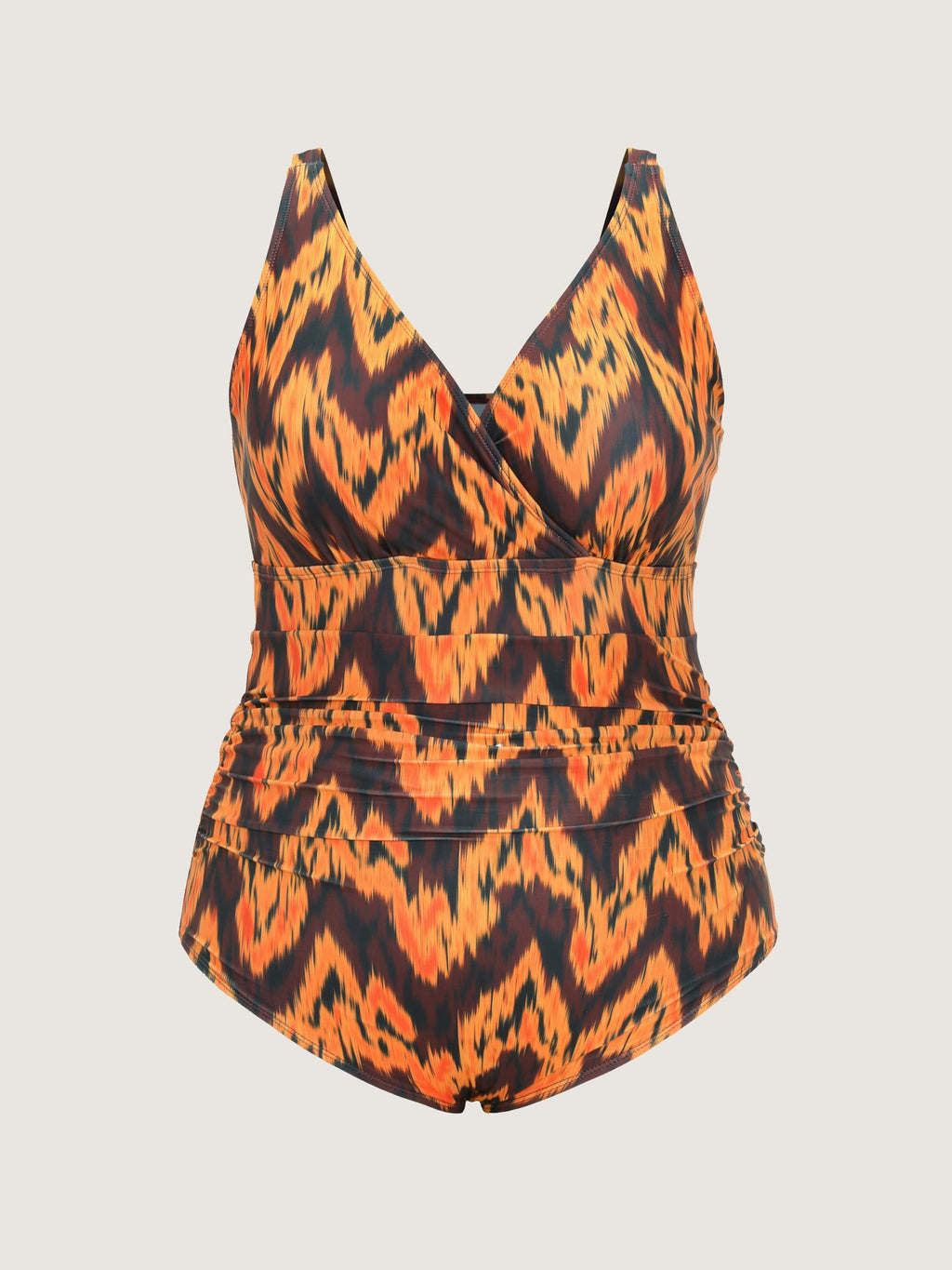 Sarong Geometric Print One-Piece Swim Set