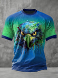 Men's Football Print Round Neck T-Shirt