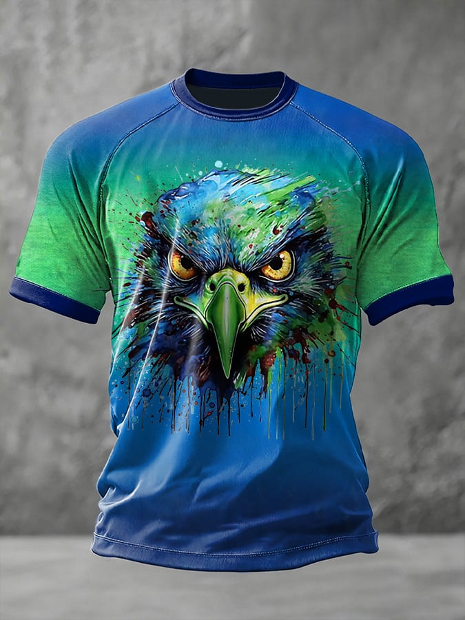 Men's Football Print Round Neck T-Shirt