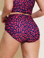 Leopard Print Ruched Tight-Fit Bikini Bottoms