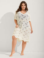 Cut-Out Solid V-Neck Swim Cover Up