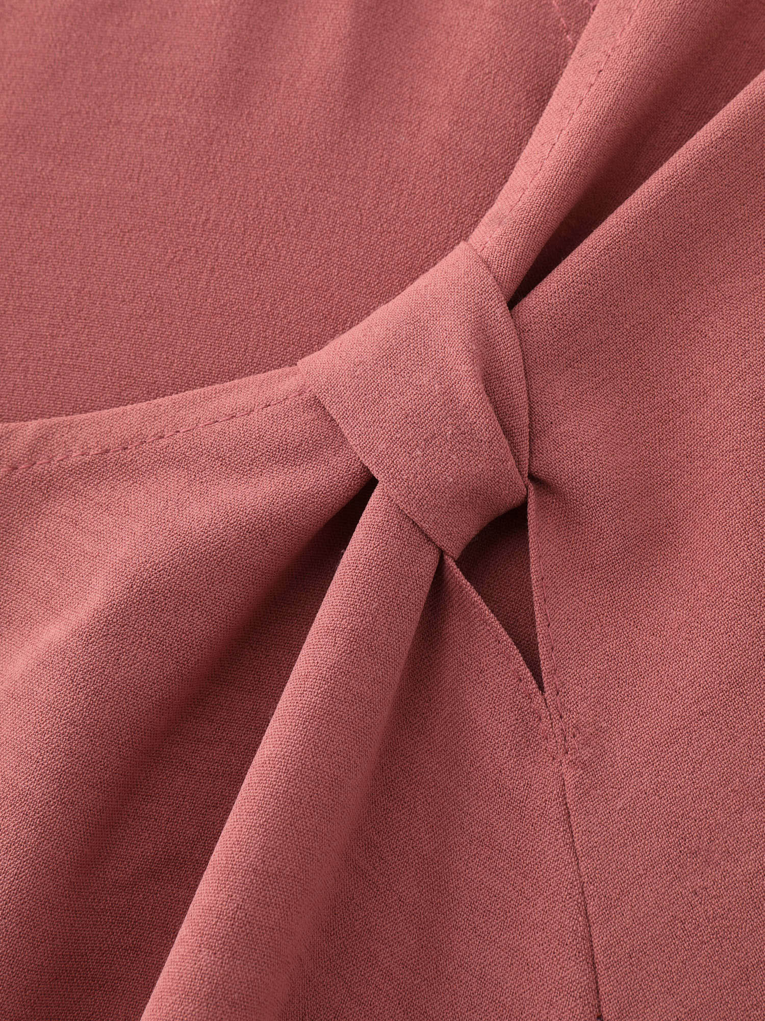 Knotted Shoulder Detail Waist-Tie Midi Dress