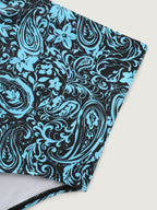 Paisley Print Twist Front Swim Dress