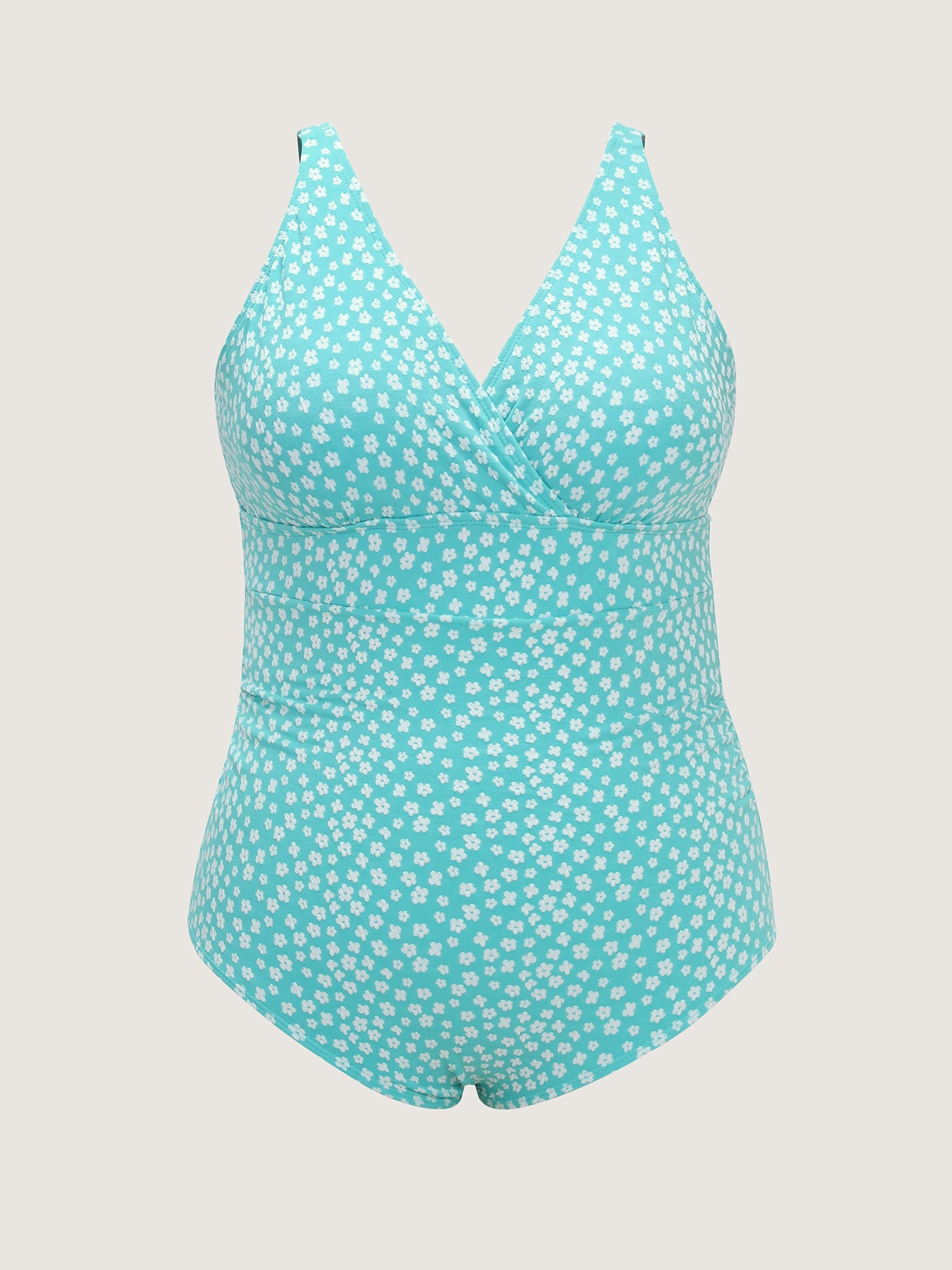 Micro Floral Print Tummy-Control One-Piece Swimsuit
