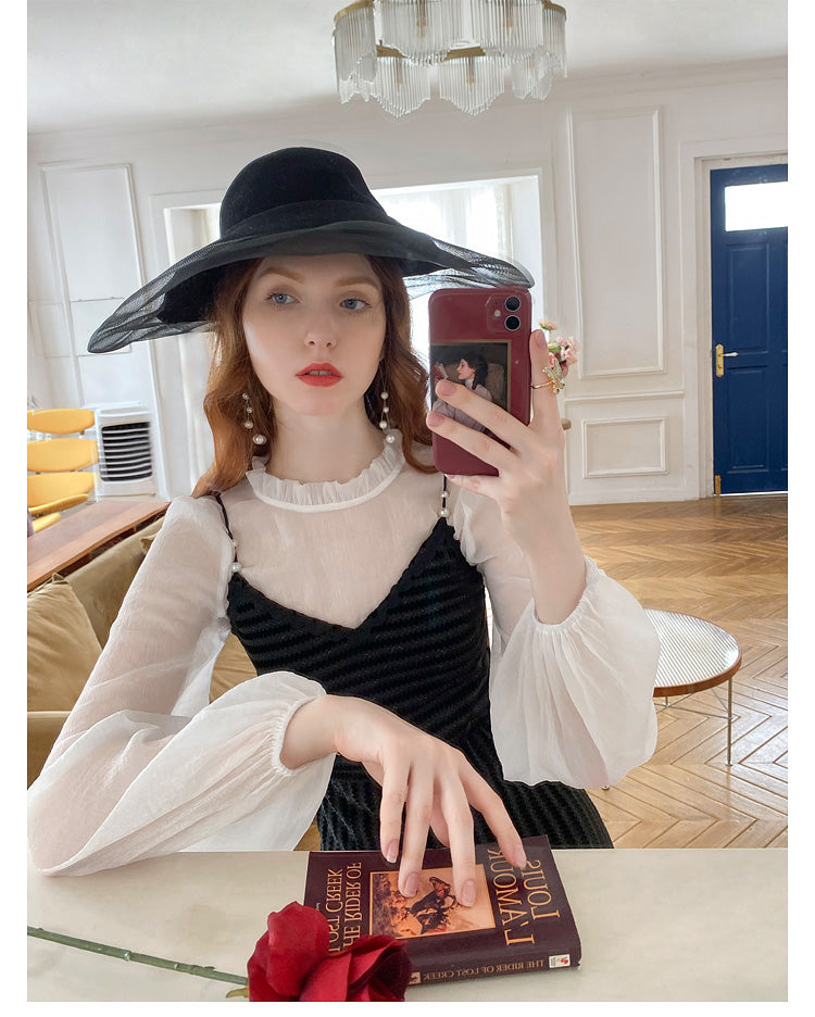 Chiffon Top & Velvet Slip Dress