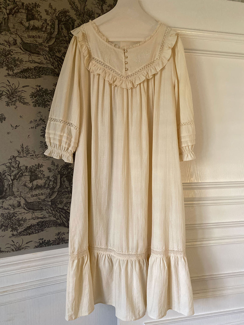 Retro Style Royal Cotton Sleep Gown