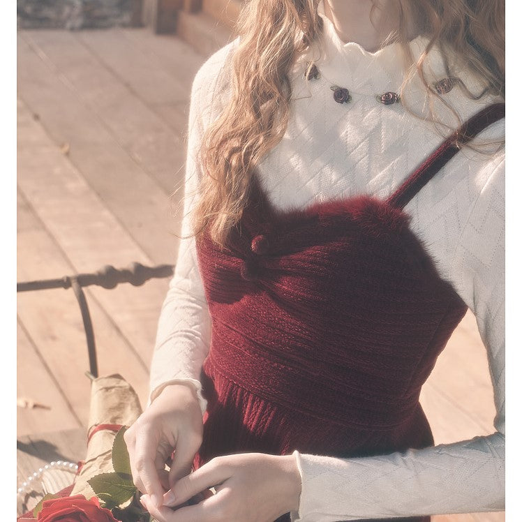 Vintage Romantic Rose Knitted Top