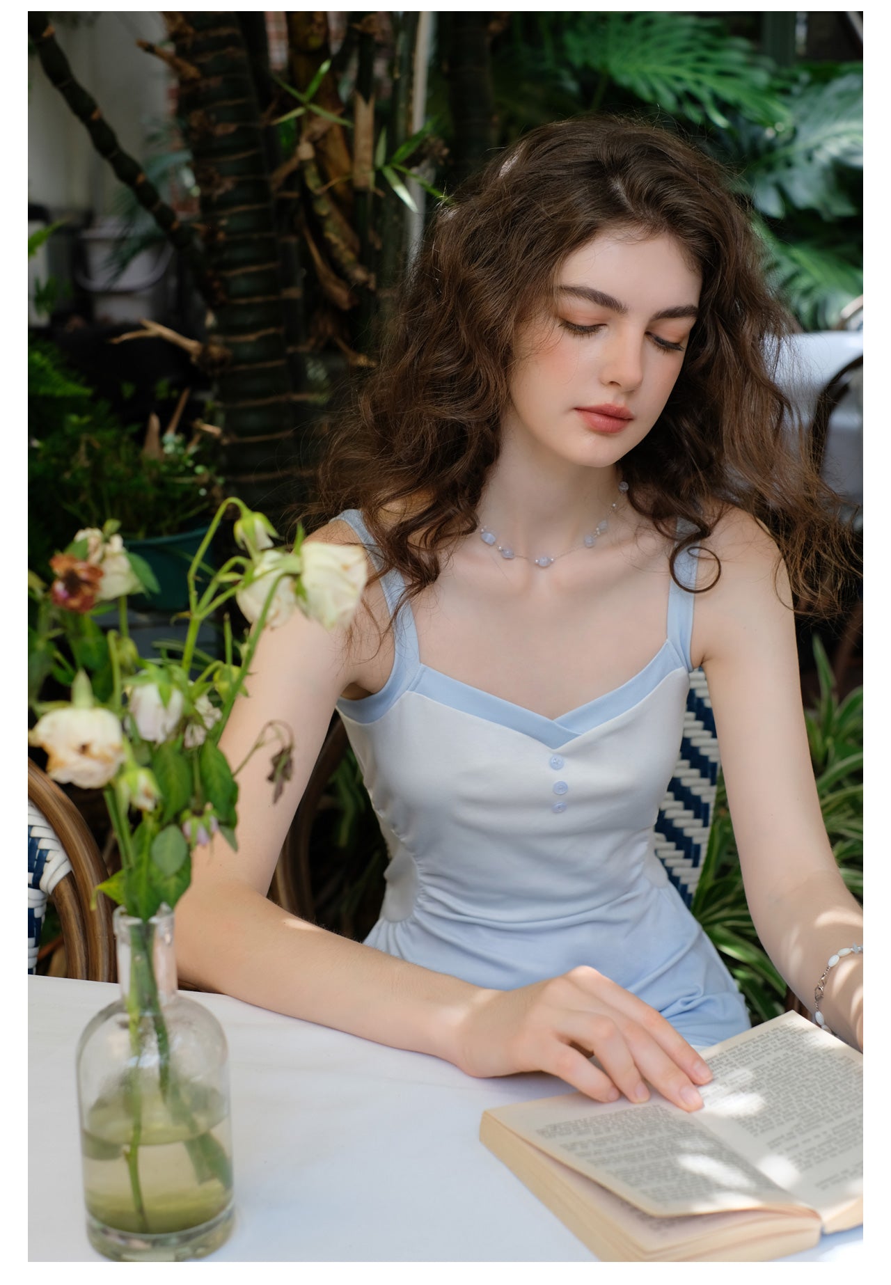 Gradient Color Slip Dress + Chiffon Sheer Cardigan