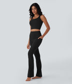 UltraSculptTM Cool Quick Dry SoCinched High Waisted Tummy Control Yoga Bootcut Leggings-UPF 50+ with Pockets