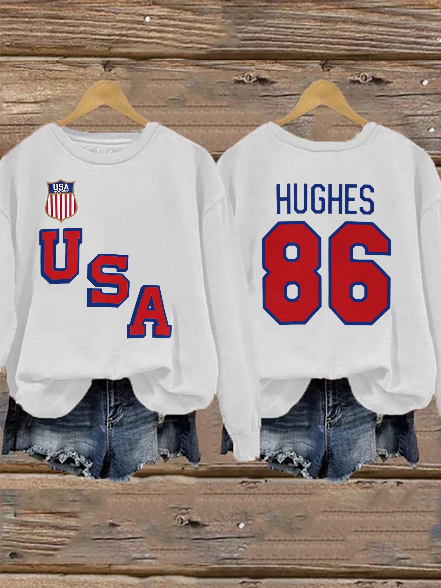 Women's  Hockey Print Sweatshirt