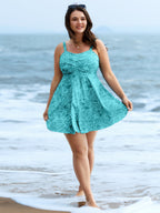 Paisley Print Twist Front Swim Dress