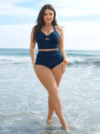 High Rise Ruched Plain Bikini Bottoms