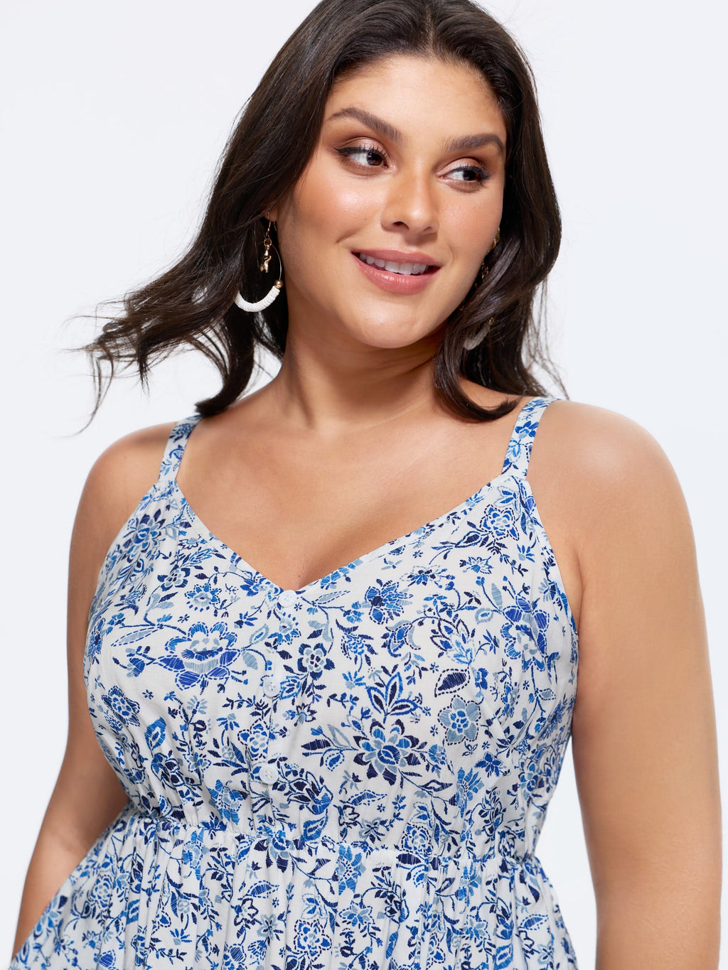 Floral Print Color Contrast Tank Top
