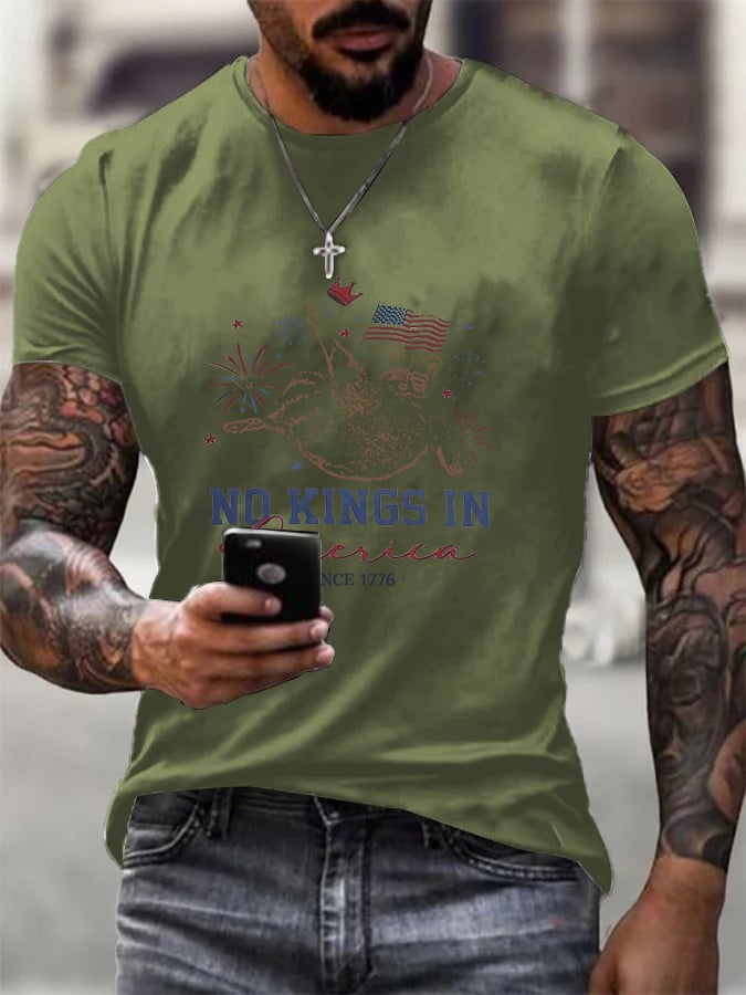 🔥Buy 3 Get 15% Off🔥Men's No King In America Printed  T-Shirt