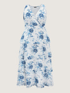 Floral Elegance Tiered V-Neck Maxi Dress