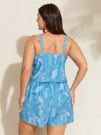Vibrant Ocean Pattern Pocket One-Piece Swimsuit