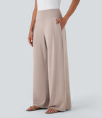 High Waisted Wide Leg Casual Pants with Pockets
