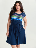 Supersoft Colorful Striped Print Mini Dress