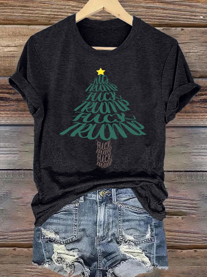 🔥Buy 3 Get 15% Off🔥Women's  Funny Christmas Tree With fdt T-Shirt