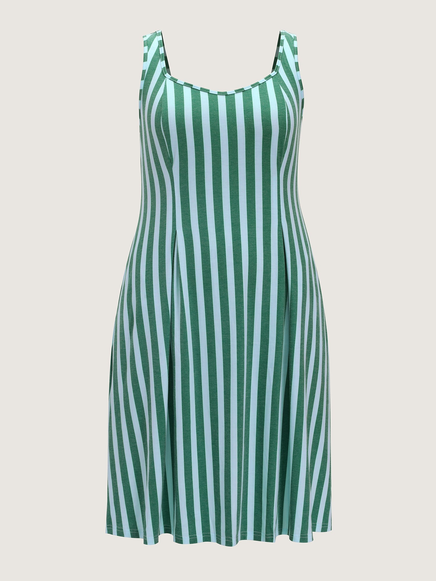 Supersoft Striped Print Scoop Neckline Midi Dress