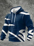 Men's Football Print Checkered Fabric Hooded Sweatshirt