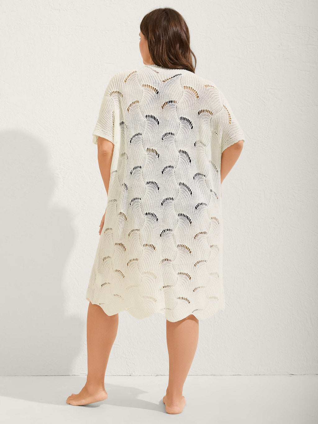 Cut-Out Solid V-Neck Swim Cover Up