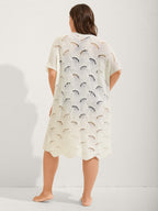 Cut-Out Solid V-Neck Swim Cover Up