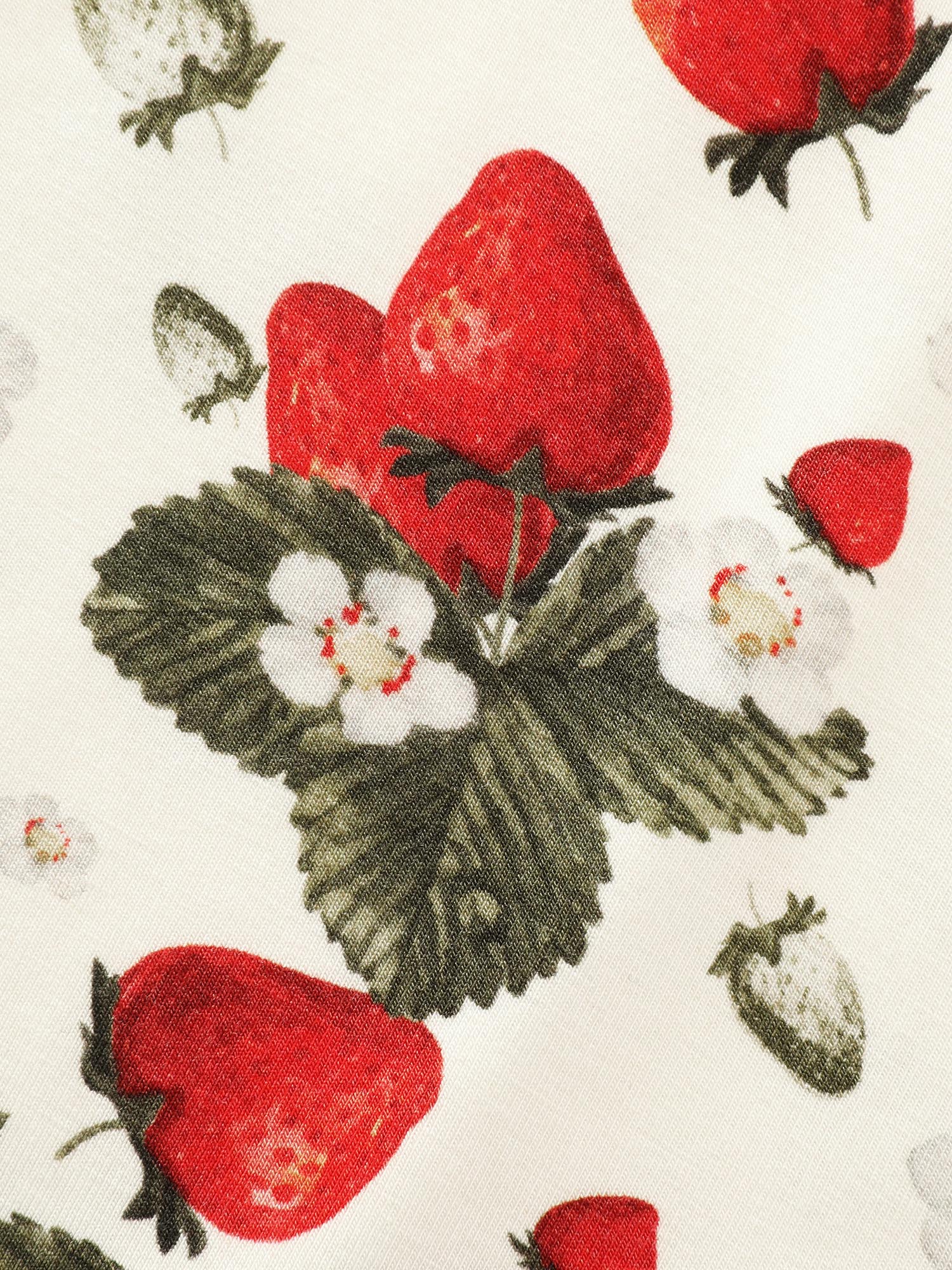 Garden Strawberry Print Stretchy Knit Top