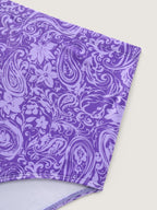 Paisley Print Twist Front Swim Dress