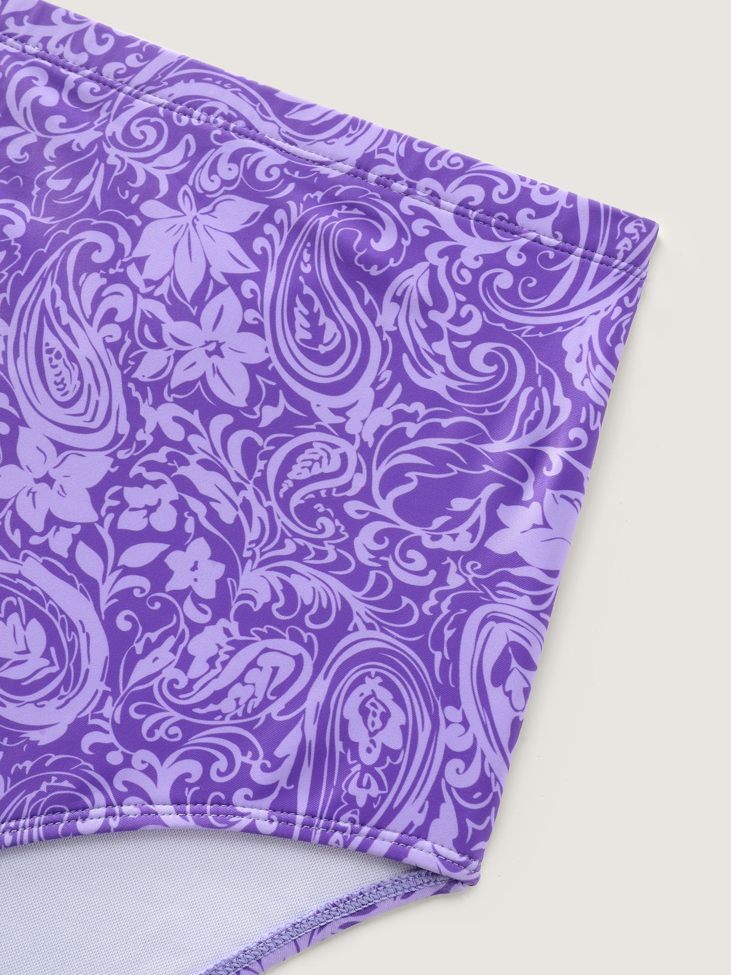 Paisley Print Twist Front Swim Dress